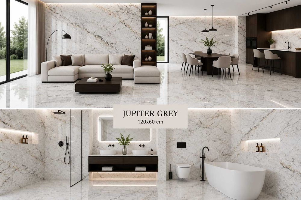 Płytki ceramiczne podłogowe Jupiter Grey Mat gres rektyfikowane 60x120 Gat. 1