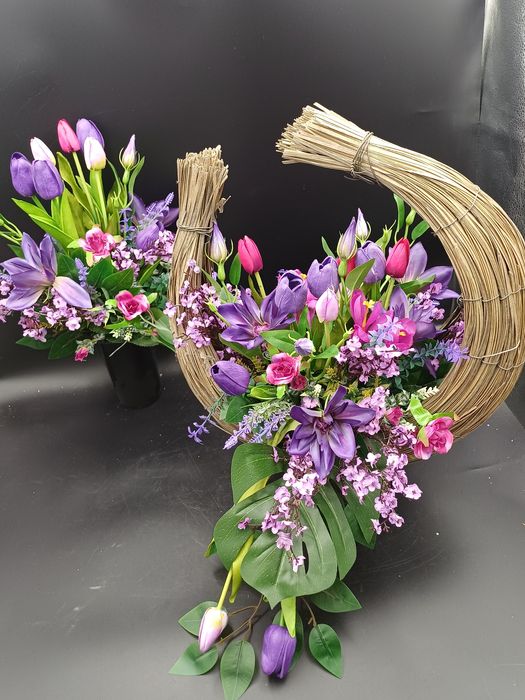 Komplet nagrobny wiosenno -wielkanocny