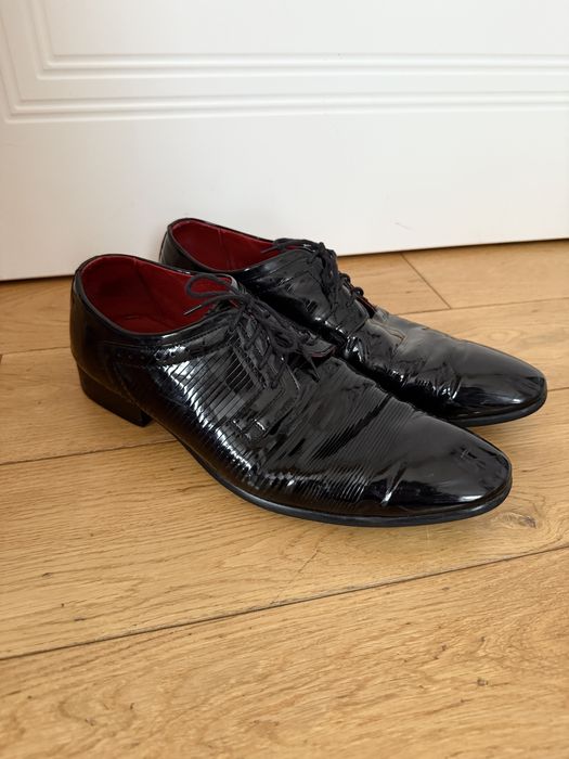 Flippo r 44 lakierowane męskie buty eleganckie pantofle skóra lakierki