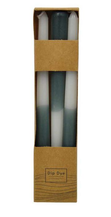 3 x Świeca stołowa szaro-biała 25cm Zestaw