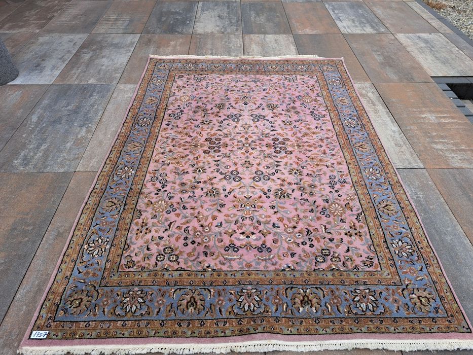 Indo Sarouck 170×240 cm • ręcznie tkany • wełna • pudrowy róż