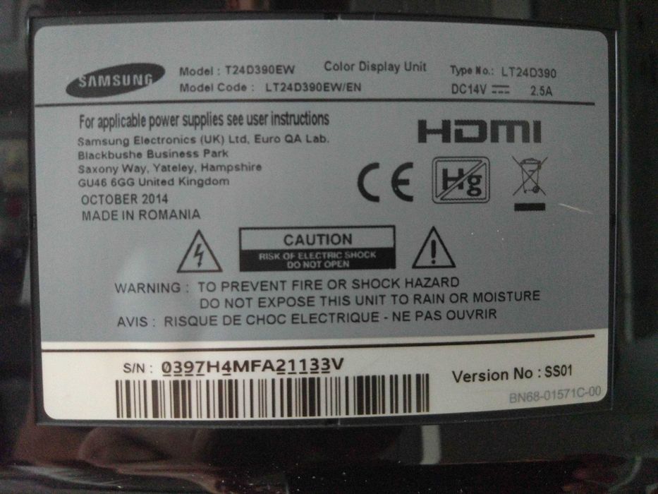 monitor Samsung 24" z tunerem telewizyjnym T24D390EW