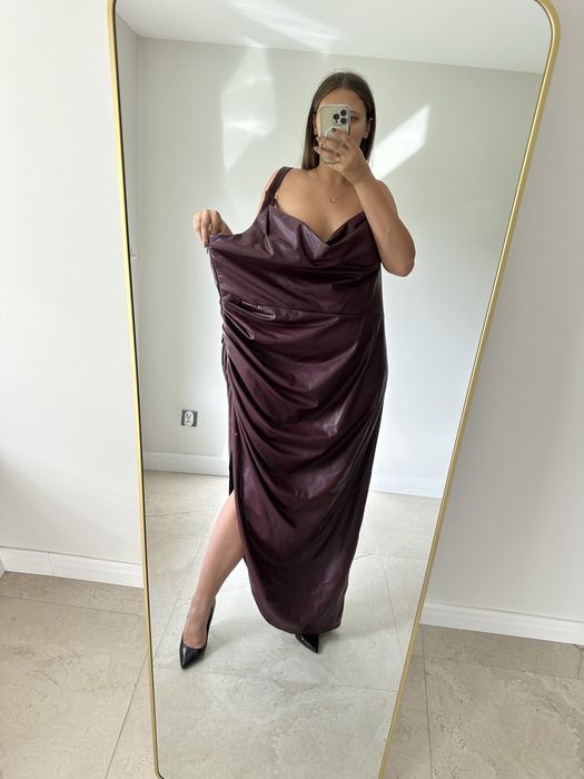 Sukienka z eko skóry ASOS rozmiar 54 wesele ślub Andrzejki