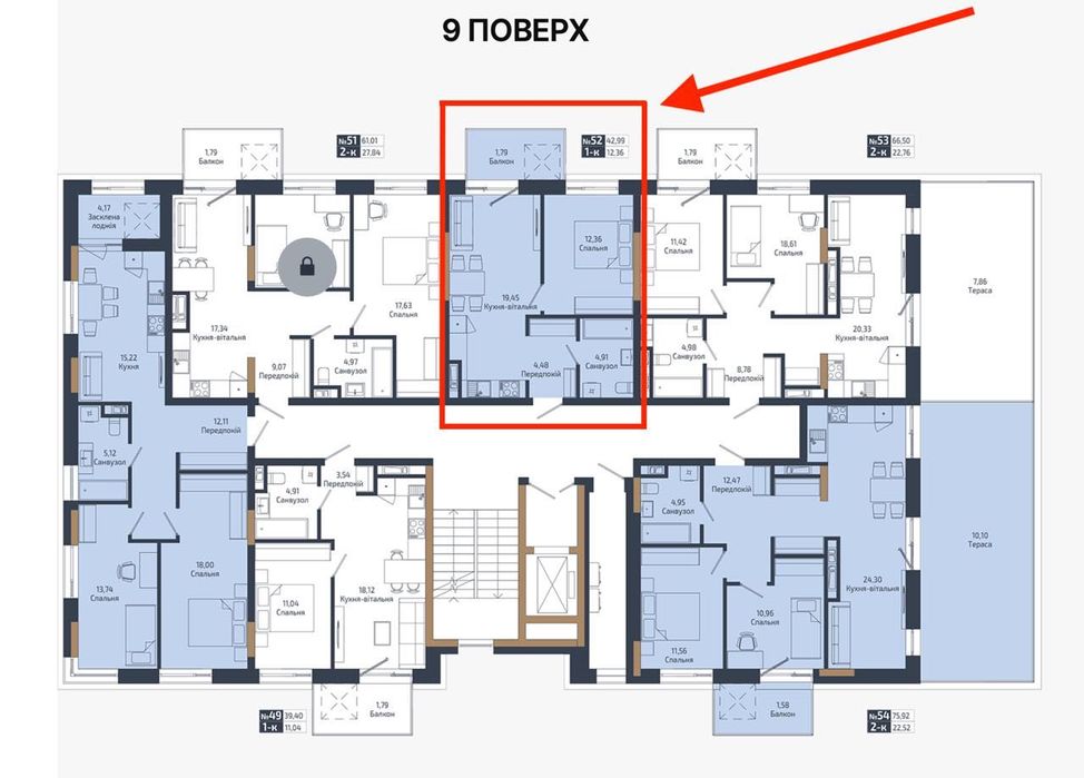 1-кімнатна квартира за адресою вул. Зелена (площа 43 м²) - Atlanta.ua - фото 2