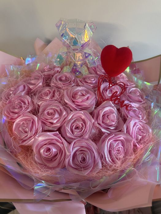 Bukiet Wieczna róża, oraz Lulu mis