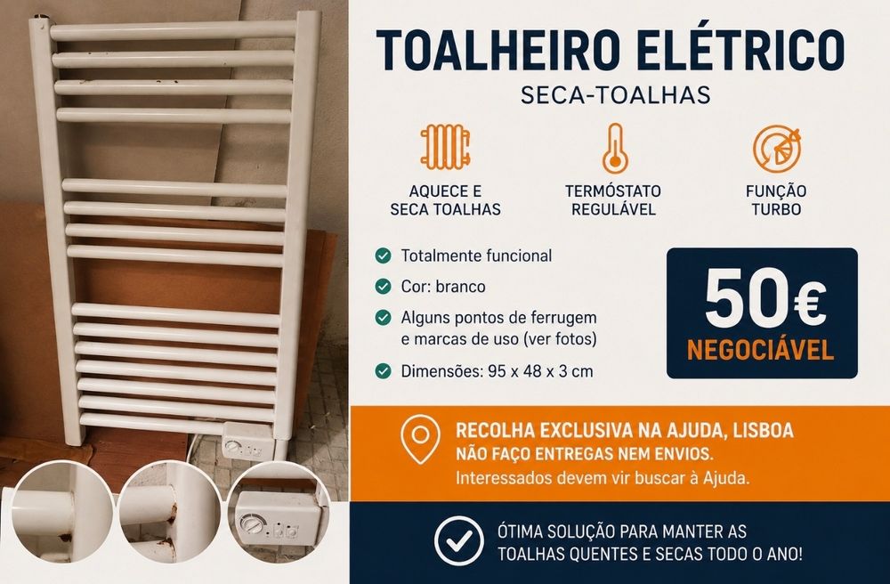 Toalheiro Elétrico / Seca-Toalhas – Branco – Funcional