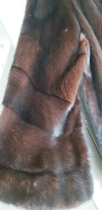 Норковая шуба, тёмный шоколад. Италия! Размер 44-46
