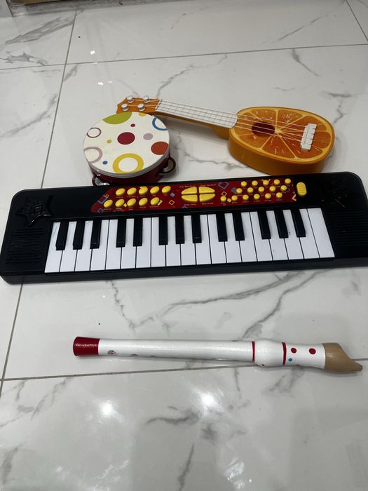 Zestaw muzyczny.  Organy gitara flet tamburyn