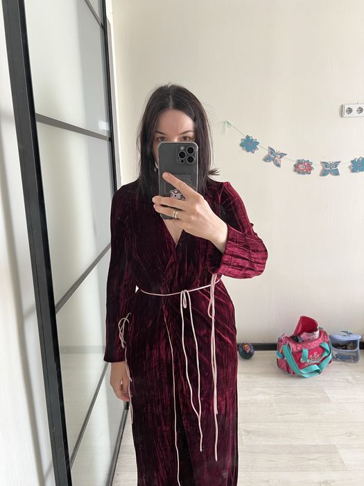 Велюровий халат Mango casual