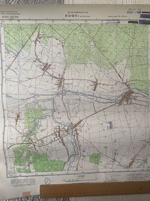 Mapa sztabowa 1:25000 Strzeleczki oryginał