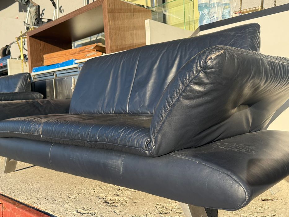 Zestaw skórzany – sofa 3-osobowa + sofa 2-osobowa, prawdziwa skóra