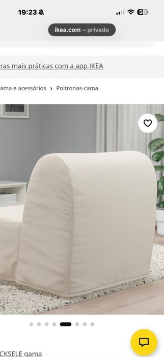 Poltrona que vira cama de solteiro Ikea em bom estado