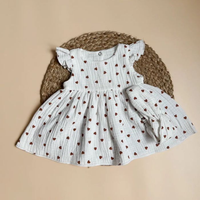 Дитяча муслінова сукня з повʼязкою