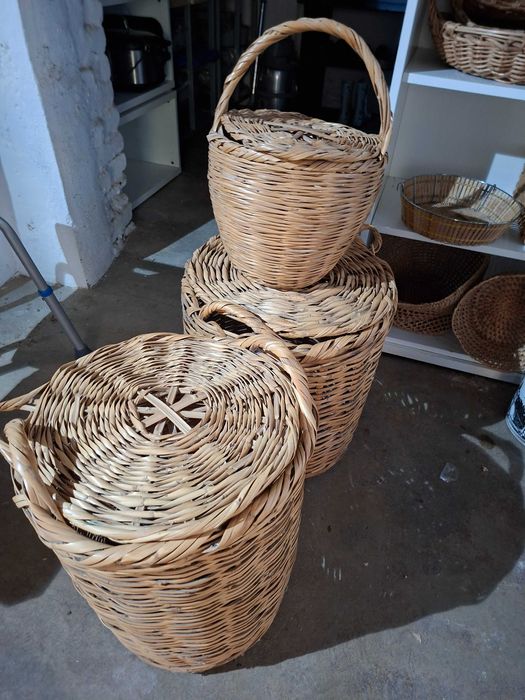 Cestos e chapéus - cestaria vintage em verga, palha e vimel