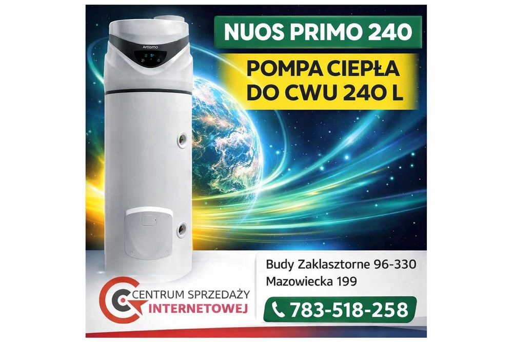 Ariston NUOS PRIMO 240 – pompa ciepła do CWU 240L | energooszczędna