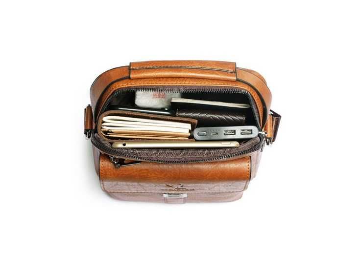 Мужская плечевая многофункциональная городская сумка - Цвет	Терракота