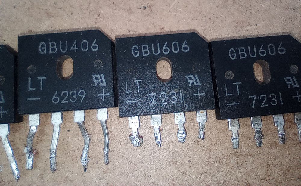 Лот 6 шт диодный мост GBU606, GBU605, GBU406