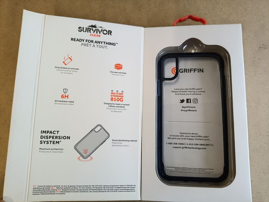 Противоударный чехол Griffin Survivor Clear для iPhone XR (Айфон 10R)