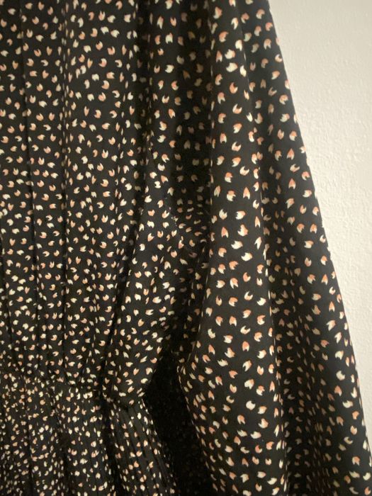 Vestido comprido preto, branco e rosa - Vintage Bazaar