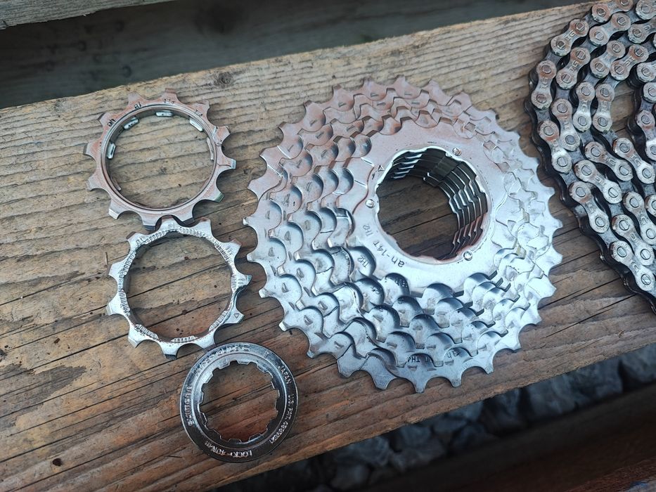 Kaseta rowerowa Shimano Deore LX M565 8s + łańcuch IG retro mtb