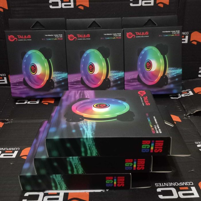 Pack de 6 Ventoinhas Talius Iris Spectrum RGB 120mm