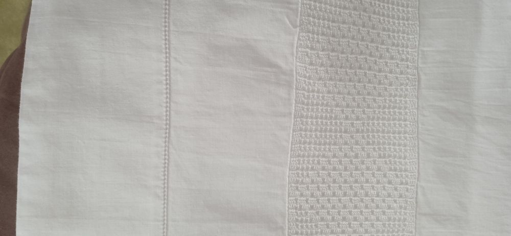 Lençol linho branco com renda antigo