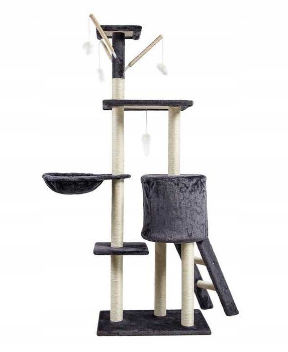 Когтеточка висока 140 см дряпак сірий кігтеточка дом кота