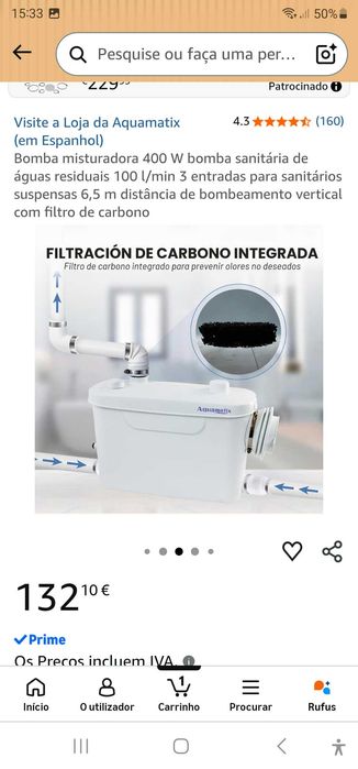 Bomba e reservatório