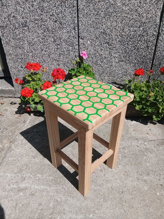 Stołek taboret dębowy drewno