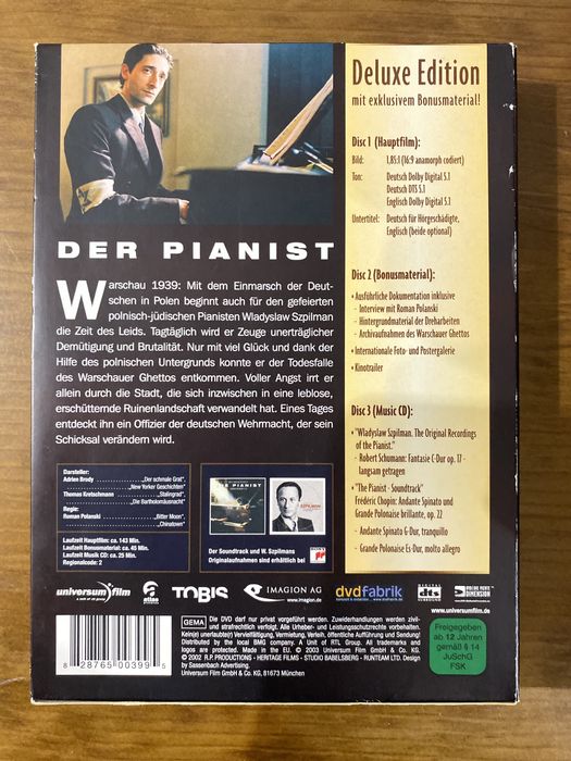 Dvd boa set O Pianista - Deluxe Edition
