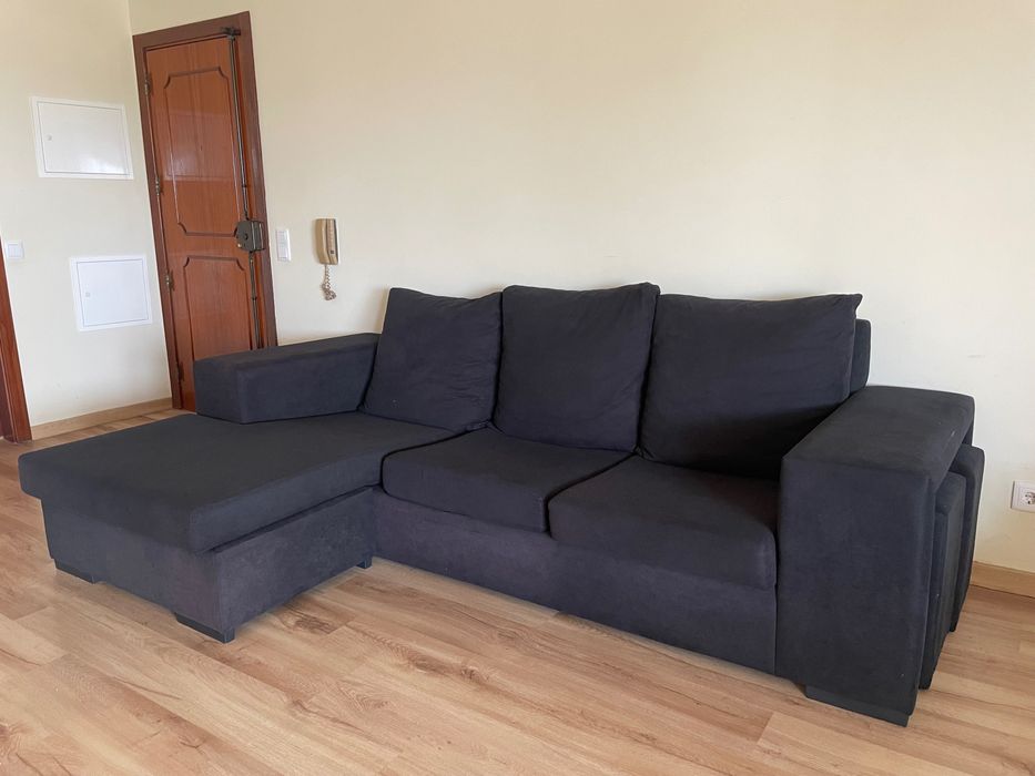 Sofá confortável preto em bom estado – Barreiro