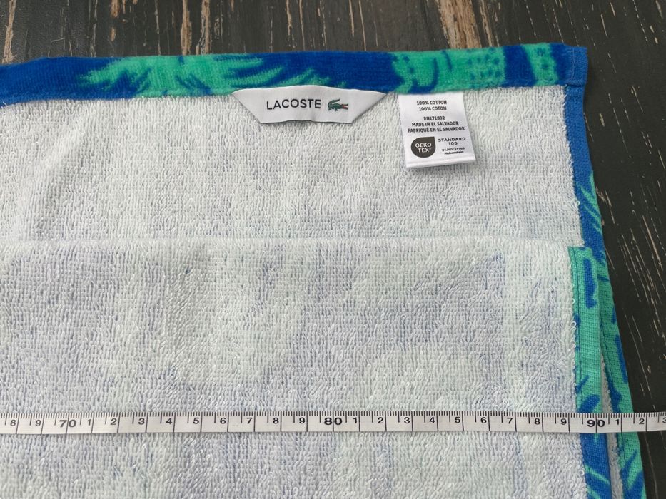 Lacoste. Пляжное полотенце хлопок 90х180 см