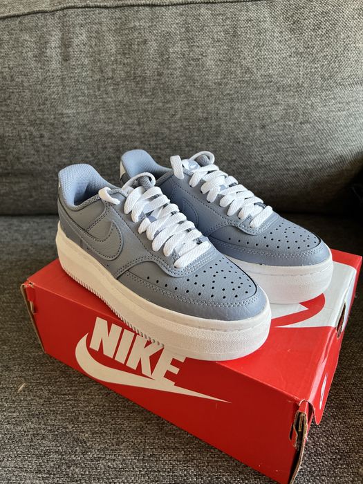 Нові кросівки Nike Court Vision Alta ashen slate, на платформі