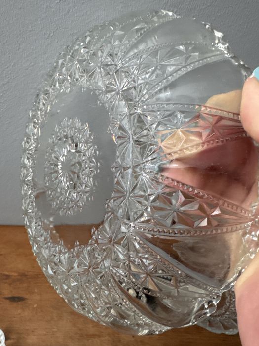 Conjunto Sobremesa Vintage Vidro Lapidado / Cristal (6 Peças)
