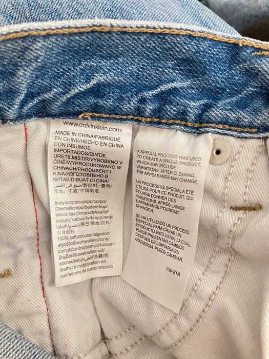 Jeansy Calvin Klein vintage wysoki stan czerwony lampas premium