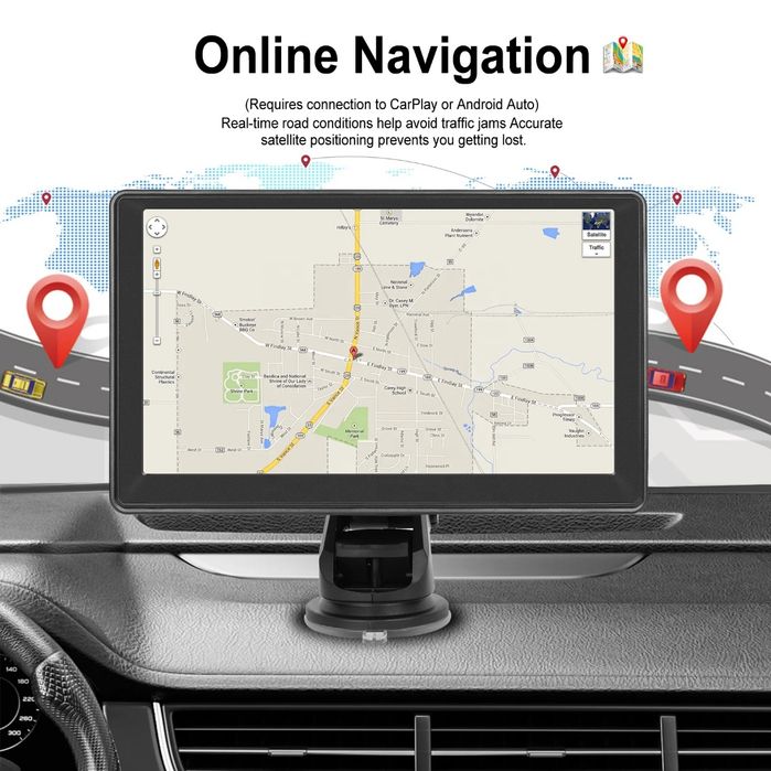 Auto rádio Portátil universal 7" Carplay Android auto