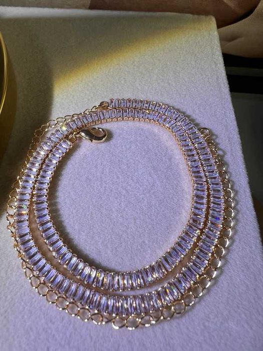 Conjunto 3 Peças: Brinco + Colar + Riviera | Banhado Ouro 18K