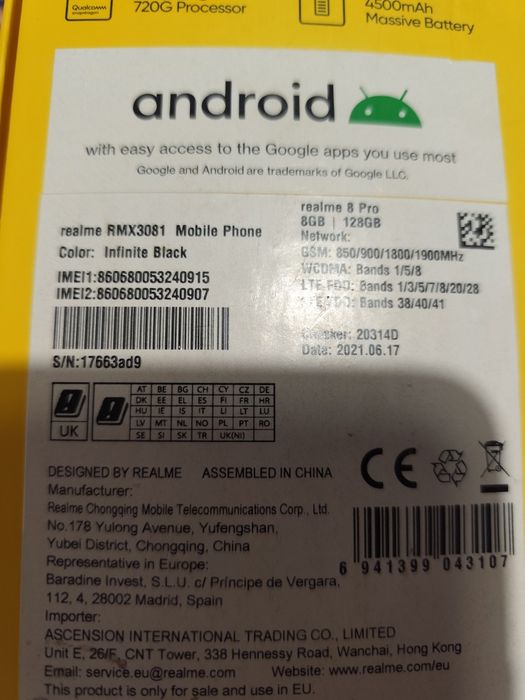 Sprzedam realme 8 pro.