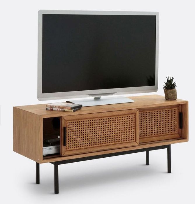 Movel TV Laredoute madeira carvalho e cana 2 portas