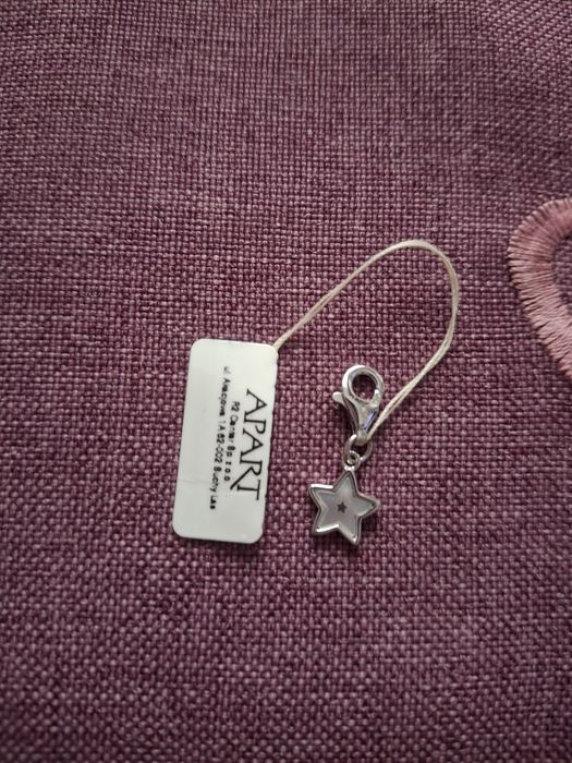 Srebrna 925 zawieszka charms Apart gwiazda z masą perłową- nowa z metk