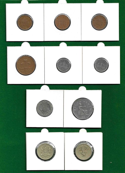 Coleção de (50) moedas - REINO UNIDO