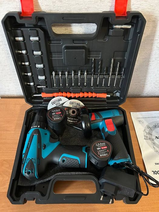 Набір Шуруповерт та Болгарка міні 2 акб 18V