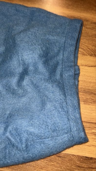 Gruba pluszowa spódnica hand made na ppdszewce niebieska L 40