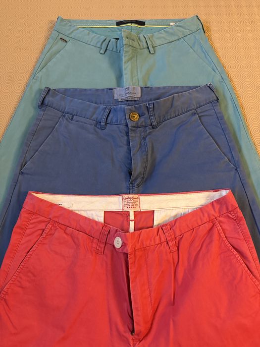 Calcas chino em sarja 3 pares