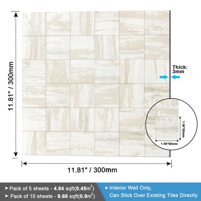 płytki ścienne wykonane z metalu, samoprzylepna mozaika