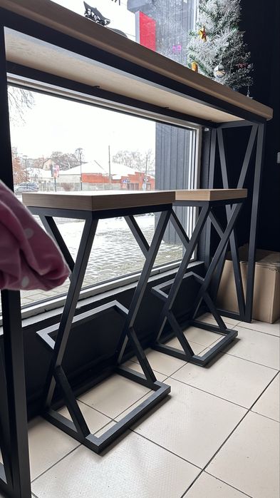 Барний стіл + 2 стільці в стилі лофт