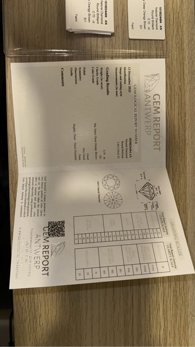 Diamante - 0.70 ct - Natural Fancy Deep Orangy Brown - SI1