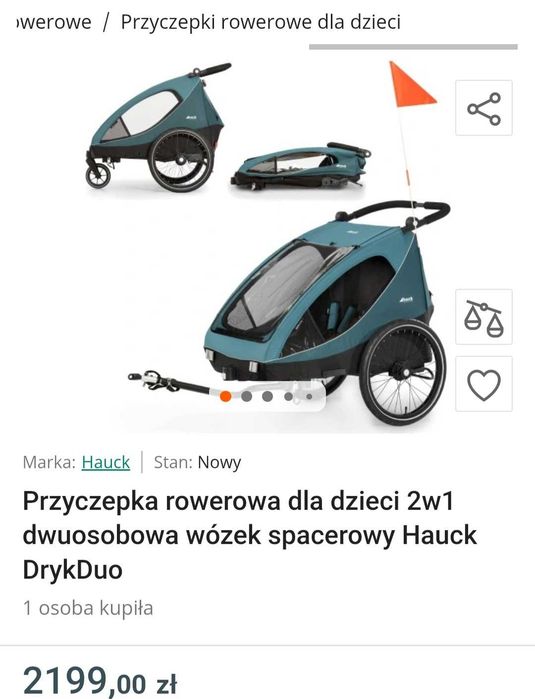 Przyczepka rowerowa Hauck 2w1