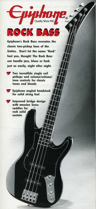 Gitara Basowa  Gibson Epiphone Rock Bass Red Vintage 1988