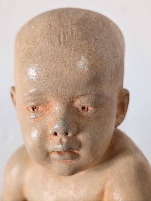 Escultura Vintage de Teixeira Lopes em Terracota e Gesso